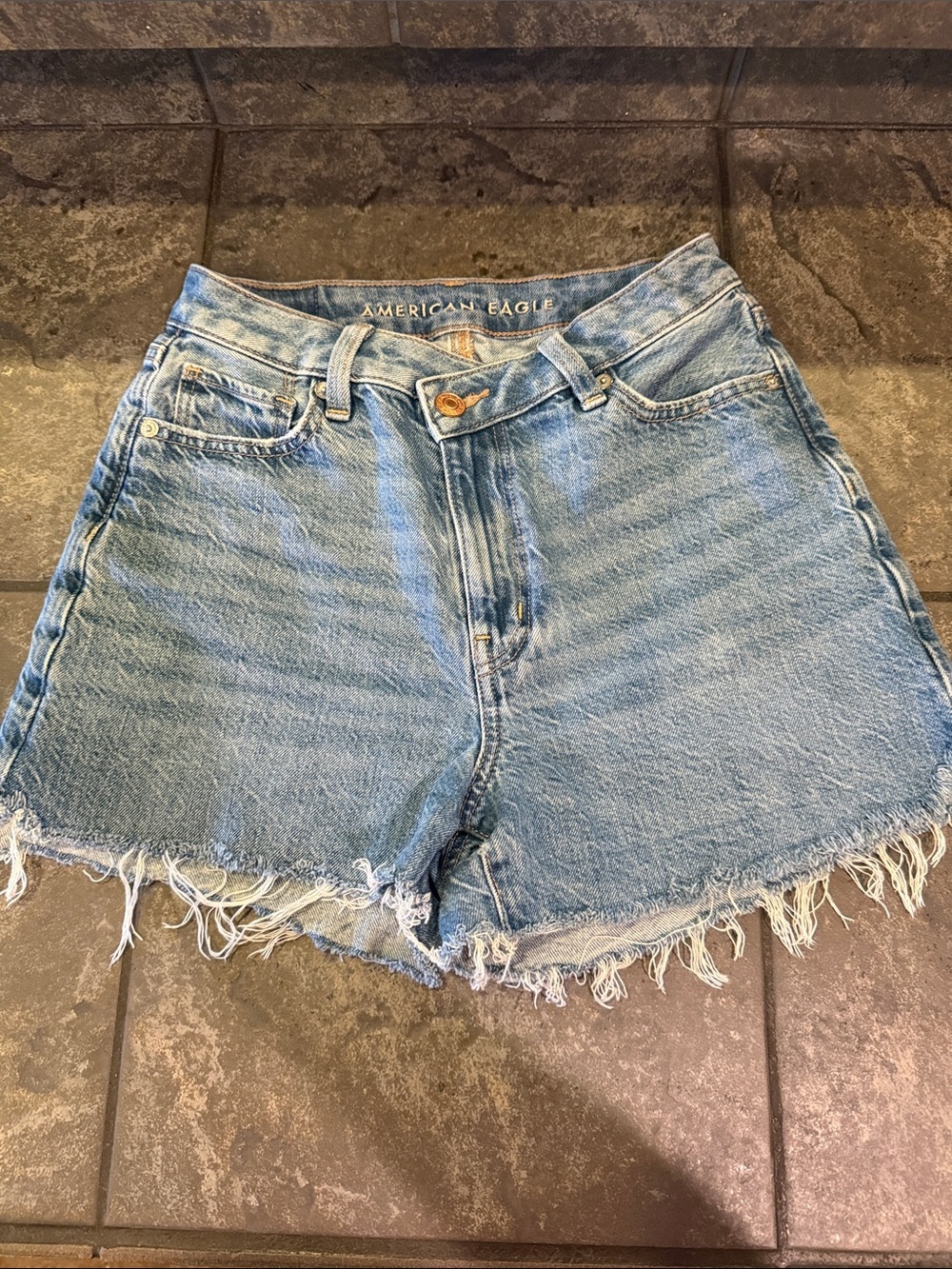 American Eagle Outfitters Light Wash Denim Cutoff Shorts